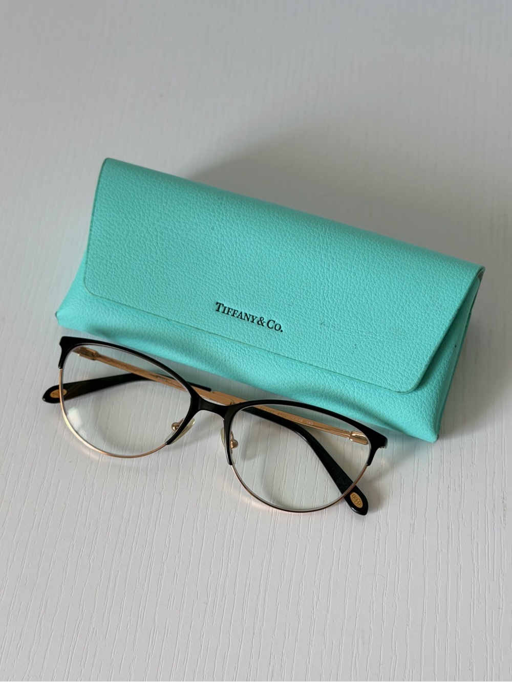Tiffany & Co. TF1127 6122 Eyeglasses Black Rose Gold Cat Eye Frames 54-16-140